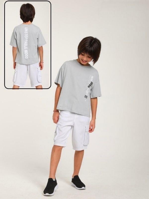 Erkek Çocuk Pamuklu Bel Ayar Lastikli Kargo Şort