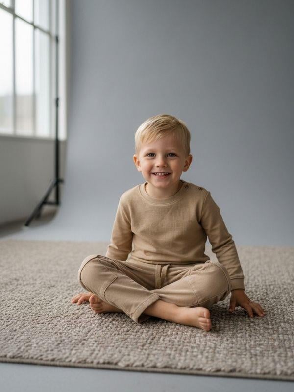 Erkek Çocuk Pamuklu Bel Lastikli Kargo Cepli Yumuşak Dokulu Pantolon