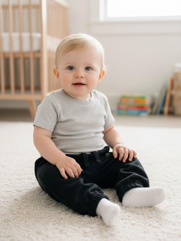 Erkek Çocuk Pamuklu Bel Paça Lastikli Eşofman Altı