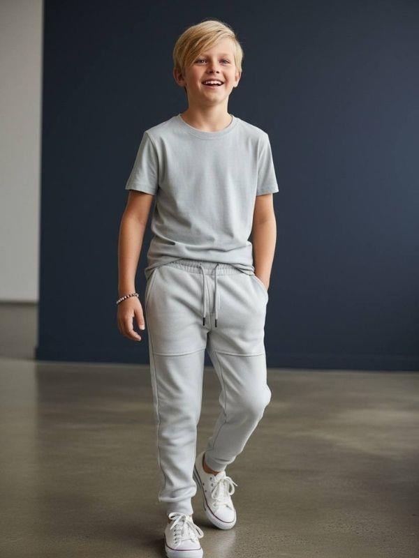 Erkek Çocuk Pamuklu Beli Paçası Lastikli Eşofman Alt