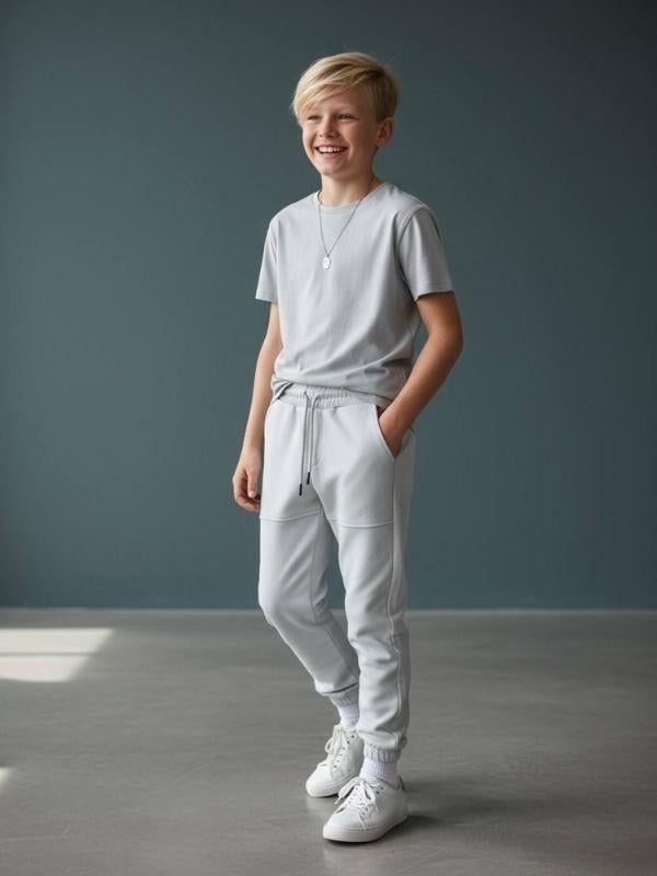 Erkek Çocuk Pamuklu Beli Paçası Lastikli Eşofman Alt