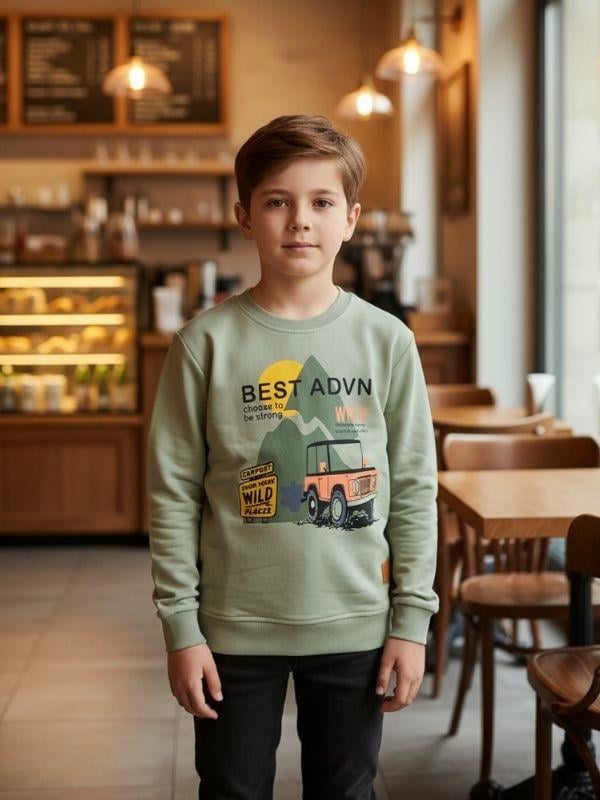 Erkek Çocuk Pamuklu Best Advn Yazılı İnce Uzun Kollu T-shirt