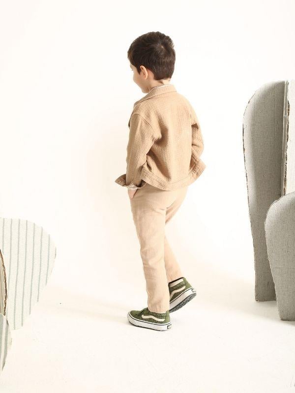 Erkek Çocuk Pamuklu Cepli Düğmeli Ceket