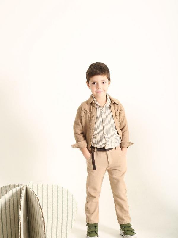 Erkek Çocuk Pamuklu Cepli Düğmeli Ceket