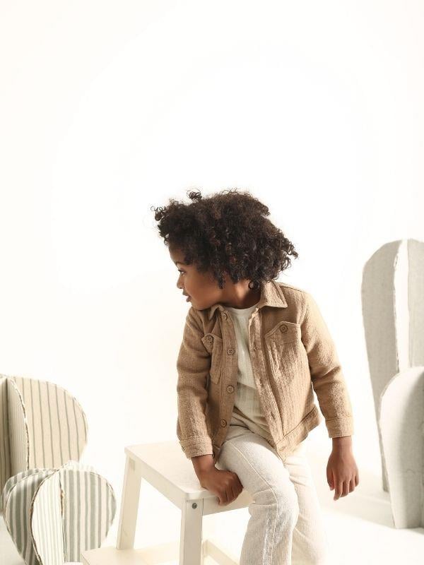 Erkek Çocuk Pamuklu Cepli Düğmeli Ceket