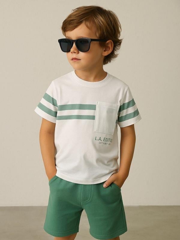 Erkek Çocuk Pamuklu Çizgili T-shirt