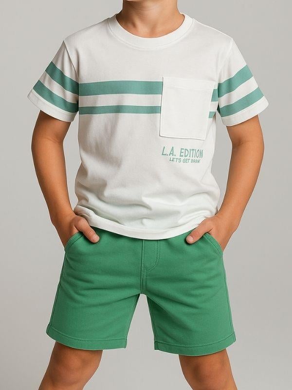 Erkek Çocuk Pamuklu Çizgili T-shirt