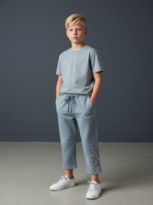 Erkek Çocuk Pamuklu Desenli Tasarım Eşofman Alt