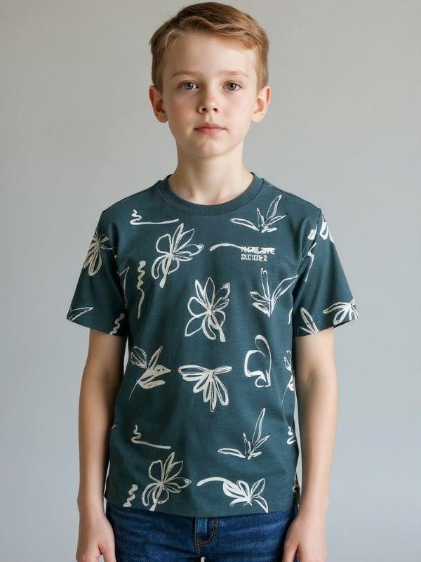 Erkek Çocuk Pamuklu Desenli Tasarım T-shirt
