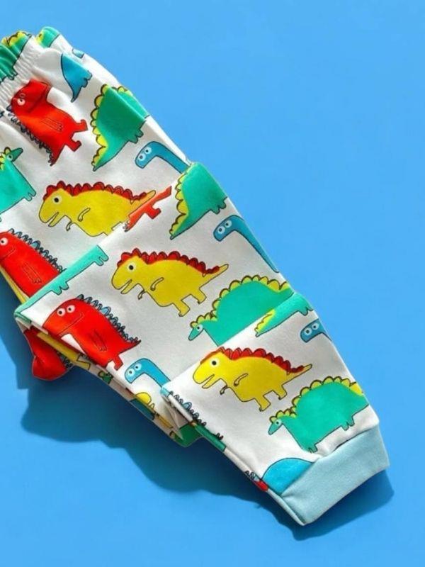 Erkek Çocuk Pamuklu Dinazor Baskılı Pijama