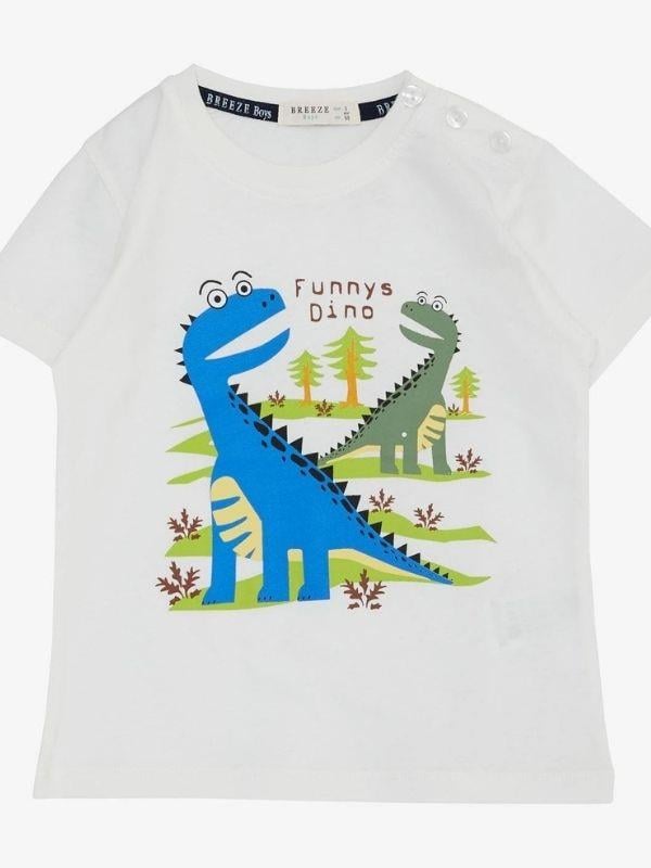 Erkek Çocuk Pamuklu Dinazor Baskılı Tshirt