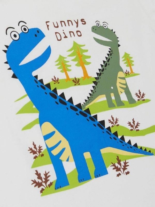 Erkek Çocuk Pamuklu Dinazor Baskılı Tshirt