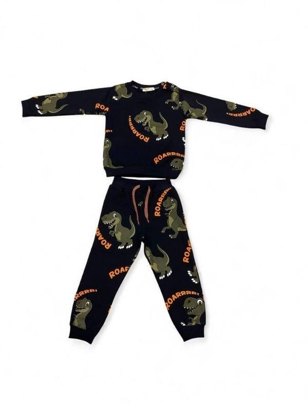 Erkek Çocuk Pamuklu Dinozorlu Eşofman Takım