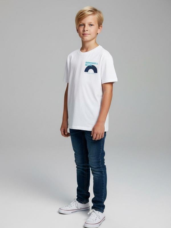 Erkek Çocuk Pamuklu Downhill Sırt Baskılı T-shirt