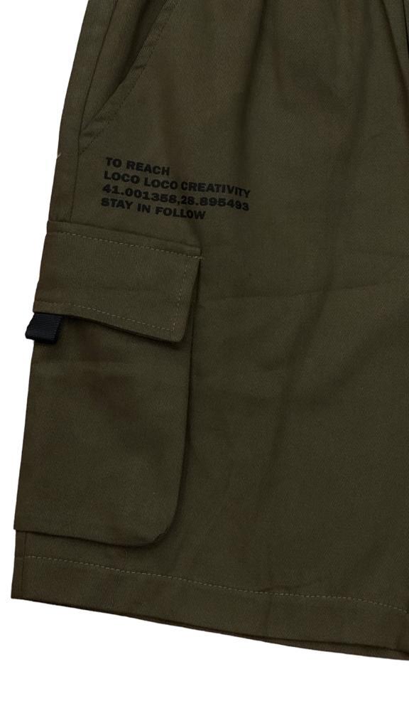 Erkek Çocuk Pamuklu Gabardiin Kargo Cepli Bel Lastikli Şort