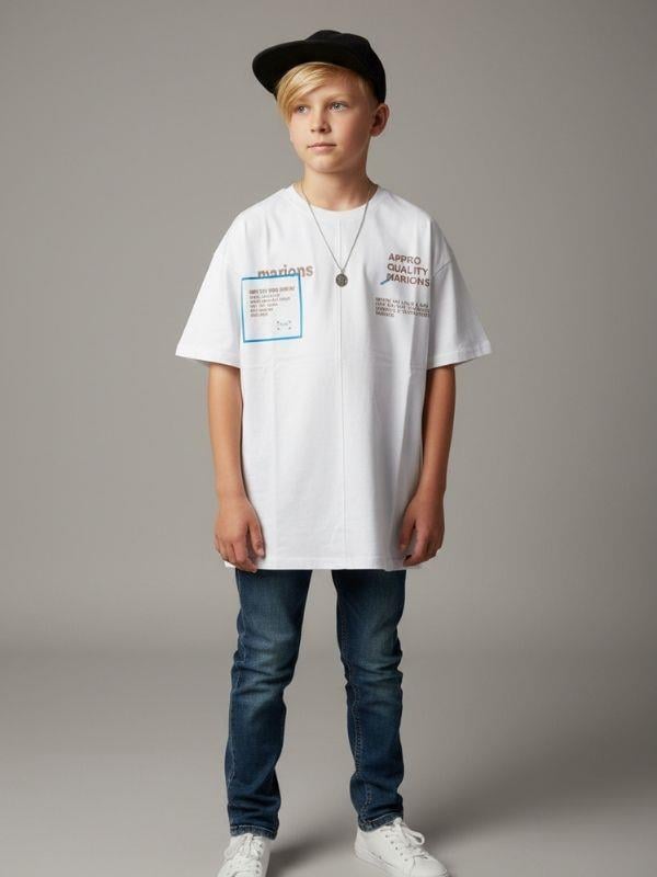 Erkek Çocuk Pamuklu Gizli Cep Detaylı Oversize T-shirt