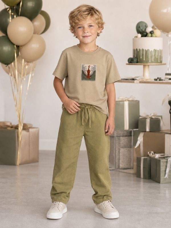 Erkek Çocuk Pamuklu Kaplanlı T-shirt