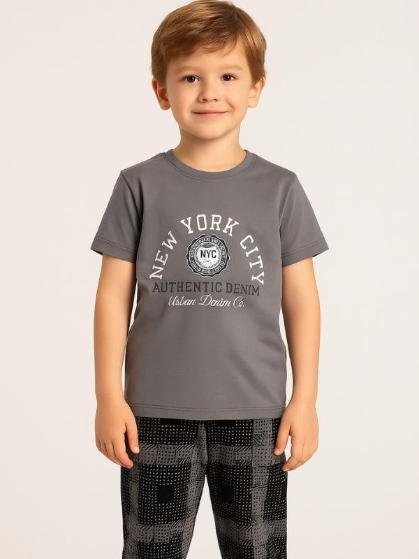 Erkek Çocuk Pamuklu Kısa Kol Pijama Takımı