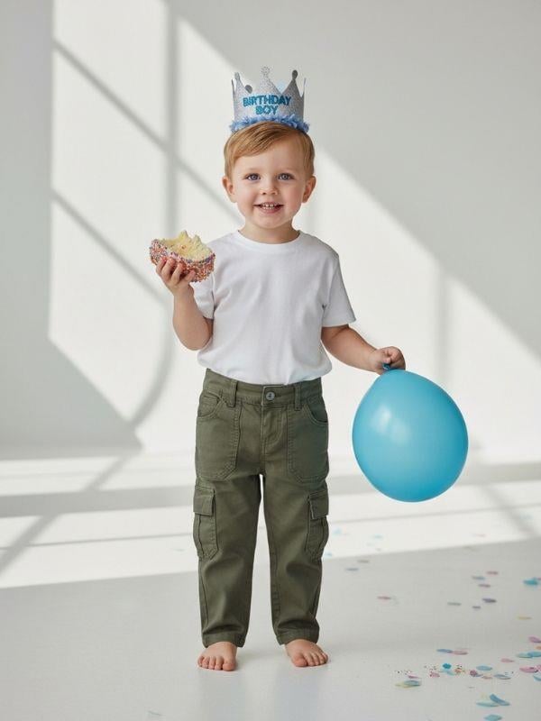 Erkek Çocuk Pamuklu Kumaş Kargo Cepli Pantolon