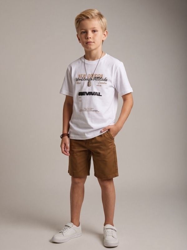 Erkek Çocuk Pamuklu New Division Sırt Baskılı T-shirt
