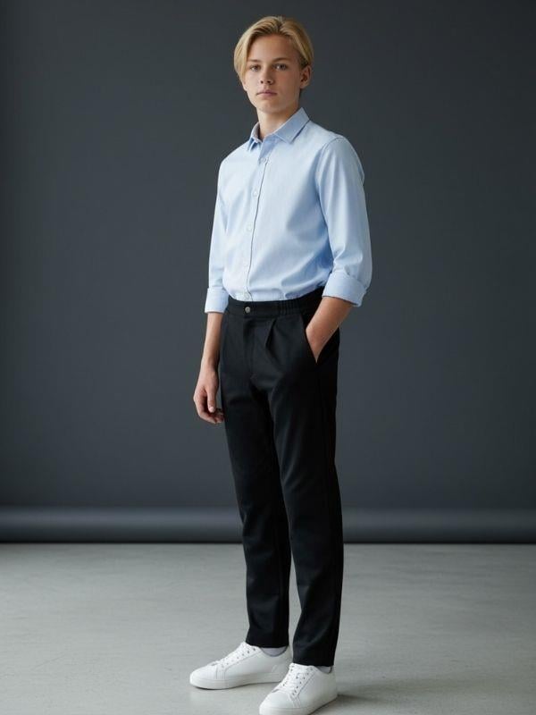 Erkek Çocuk Pamuklu Rahat Kalıp Duble Paça Eşofman Altı