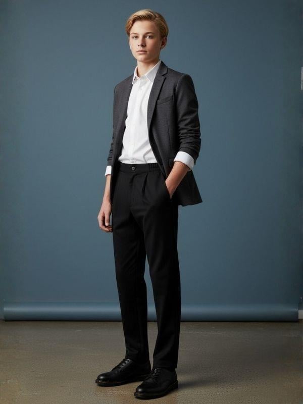 Erkek Çocuk Pamuklu Rahat Kalıp Duble Paça Eşofman Altı