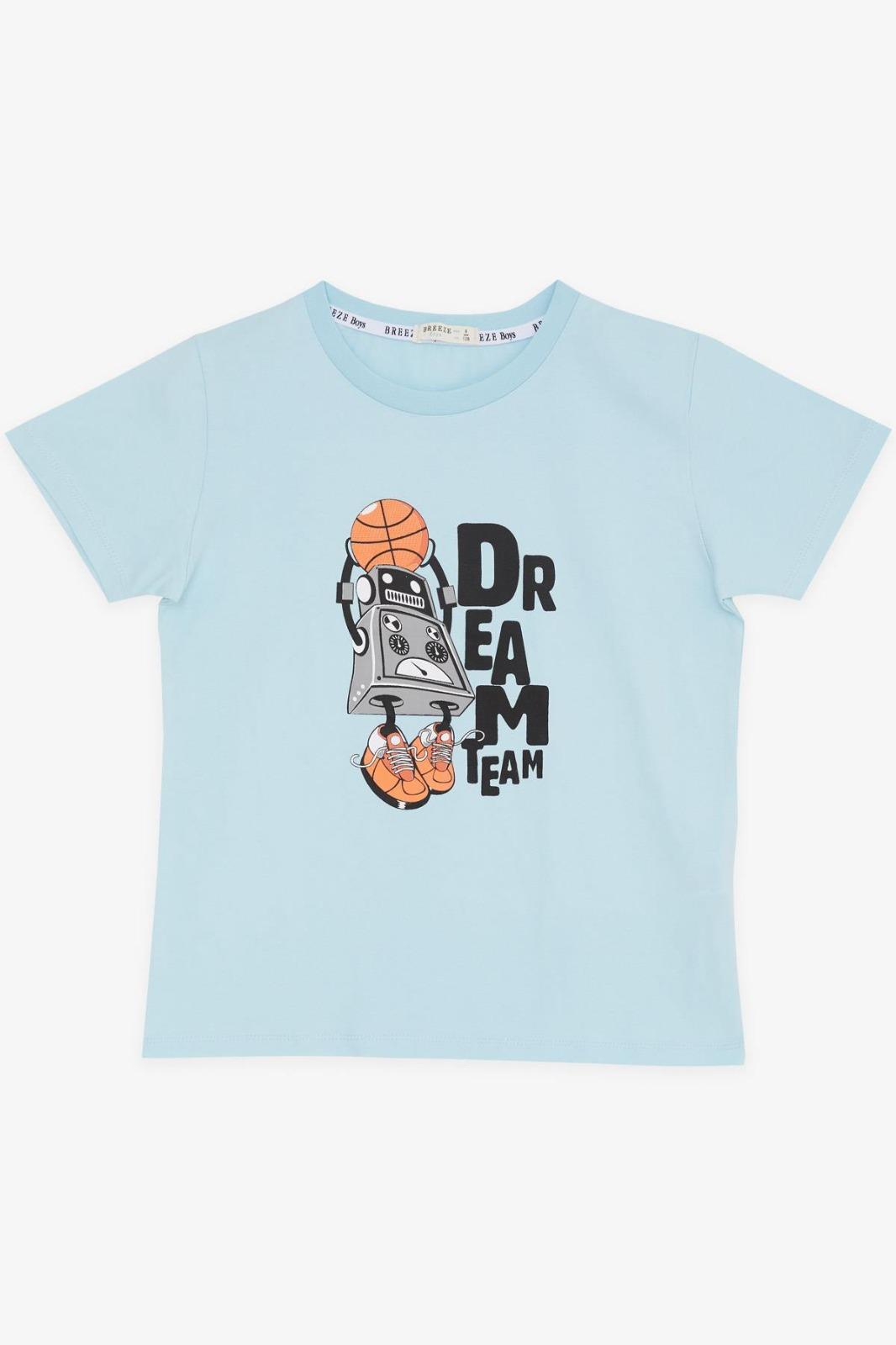 Erkek Çocuk Pamuklu Rahat Kesim Robot Baskılı Tshirt