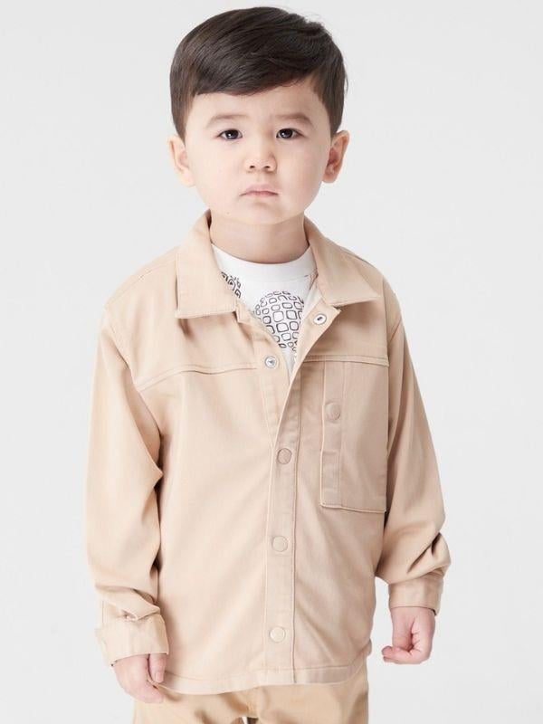 Erkek Çocuk Pamuklu Sırtı Sunset Baskılı Gömlek Ceket