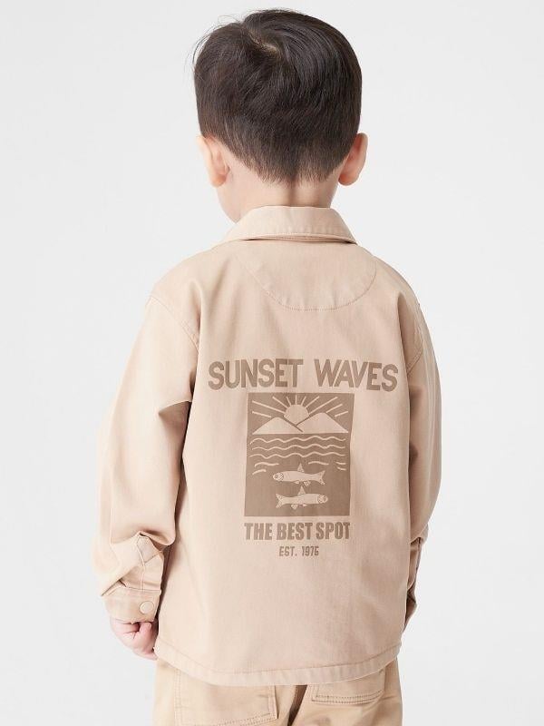 Erkek Çocuk Pamuklu Sırtı Sunset Baskılı Gömlek Ceket