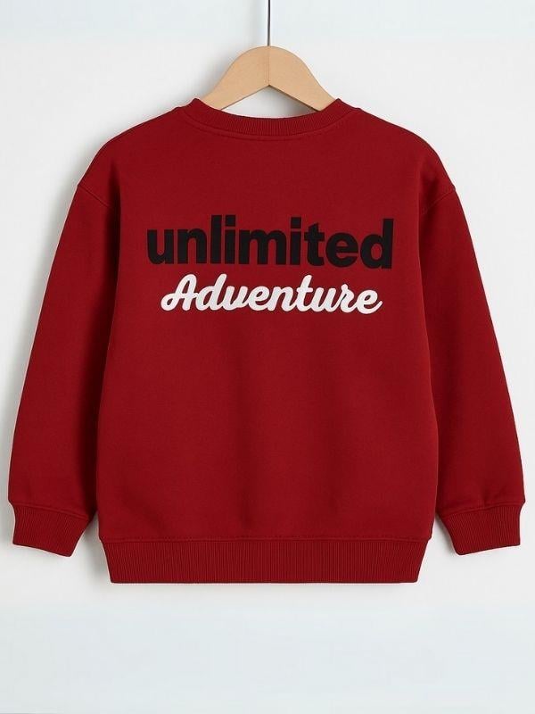 Erkek Çocuk Pamuklu Unlimited Yazılı Tasarım Sweatshirt