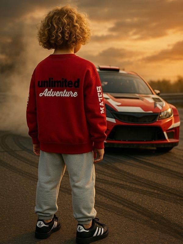 Erkek Çocuk Pamuklu Unlimited Yazılı Tasarım Sweatshirt