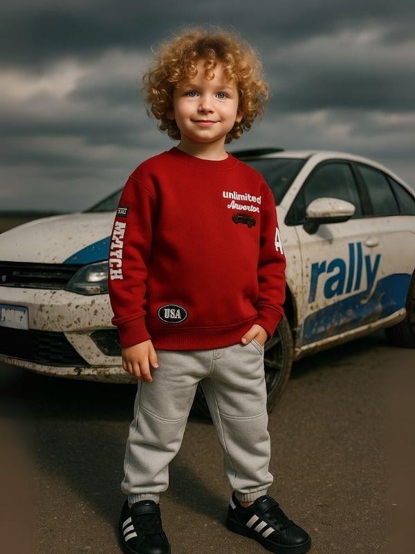 Erkek Çocuk Pamuklu Unlimited Yazılı Tasarım Sweatshirt