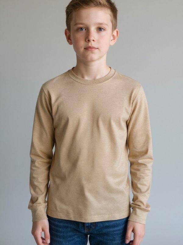 Erkek Çocuk Pamuklu Uzun Kol Basic T-shirt