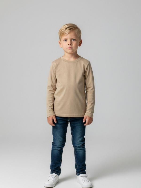 Erkek Çocuk Pamuklu Uzun Kol Basic T-shirt