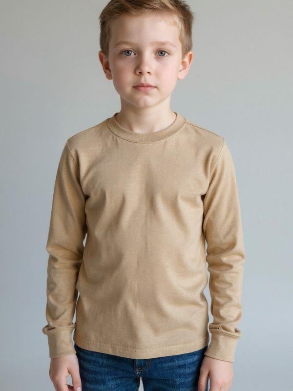 Erkek Çocuk Pamuklu Uzun Kol Basic T-shirt