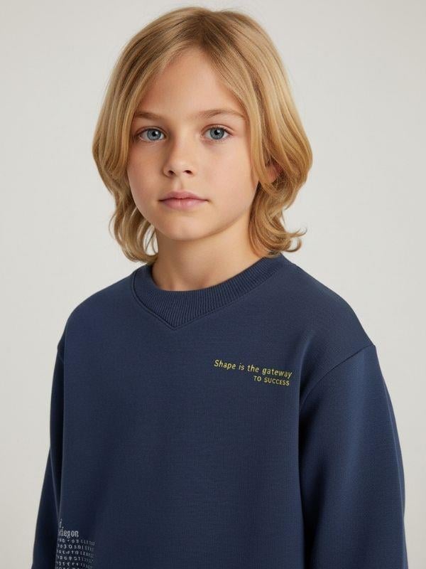 Erkek Çocuk Pamuklu V Yaka Baskılı Sweatshirt