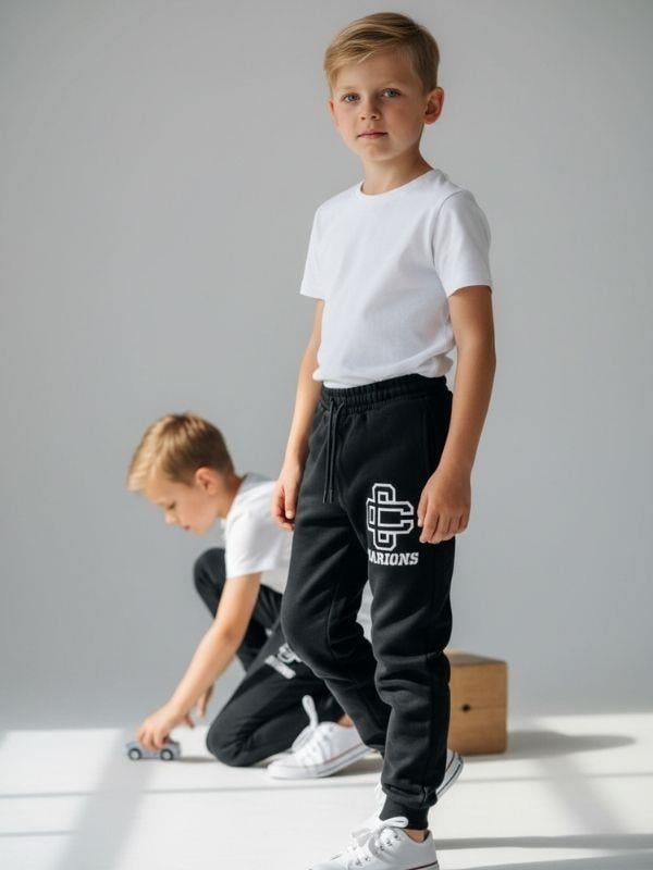 Erkek Çocuk Pamuklu Yazı Detaylı Eşofman Altı