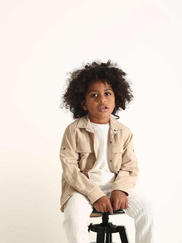 Erkek Çocuk Paraşüt Kumaş Çıtçıtlı Cepli Gömlek