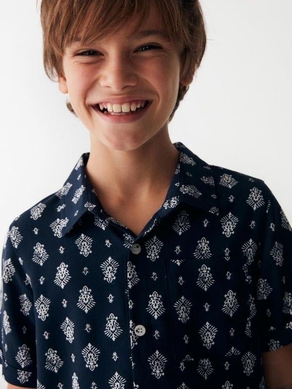 Erkek Çocuk Premier Desenli Gömlek