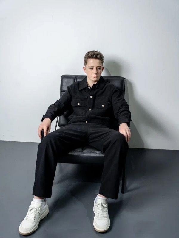 Erkek Çocuk Robalı Gömlek Keten Pantolon Takım