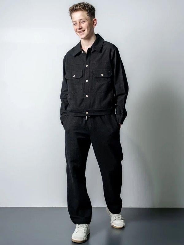 Erkek Çocuk Robalı Gömlek Keten Pantolon Takım