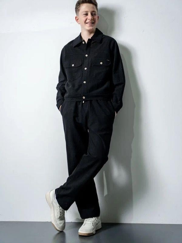 Erkek Çocuk Robalı Gömlek Keten Pantolon Takım