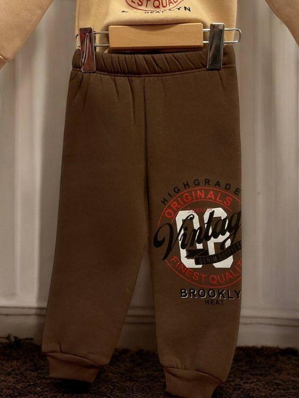 Erkek Çocuk Şardonlu 3 İplik Eşofman Takım