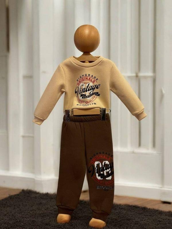 Erkek Çocuk Şardonlu 3 İplik Eşofman Takım