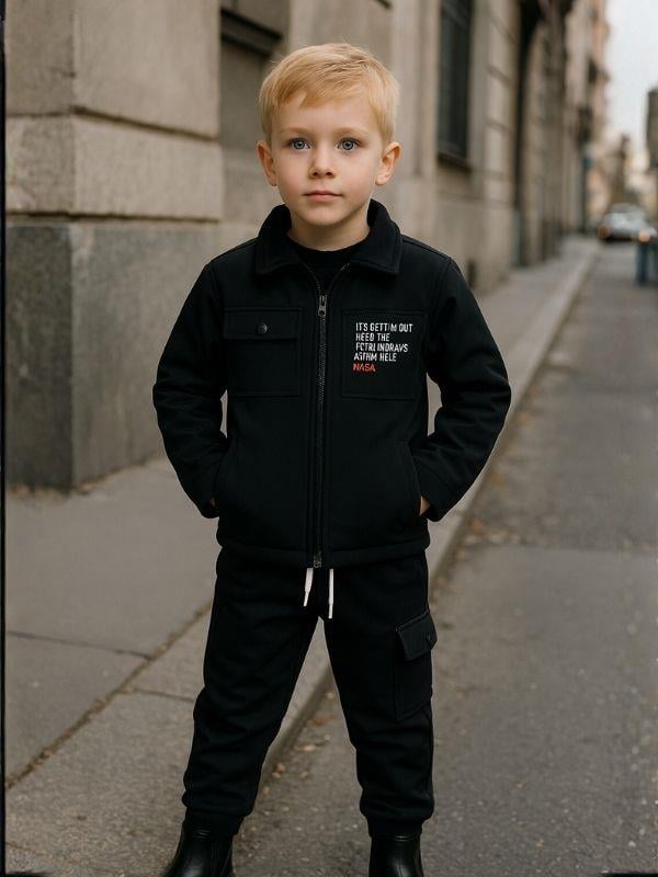 Erkek Çocuk Scuba Kumaş İçi Şardonlu Beli Paçası Lastikli Kargo Pantolon