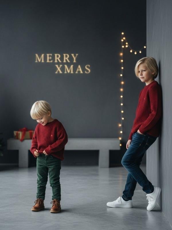 Erkek Çocuk Selanik Örgü Bordo Kazak