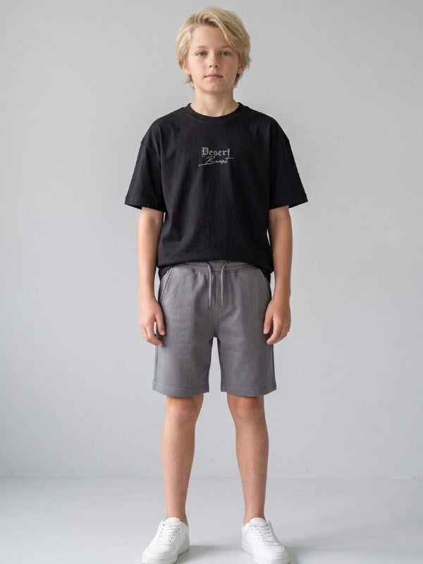 Erkek Çocuk Sırt Baskılı Oversize Tasarım T-shirt