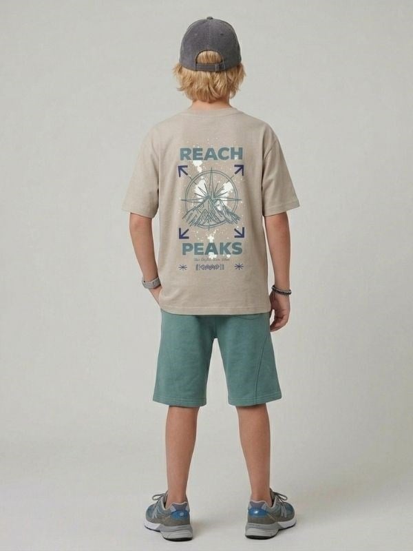 Erkek Çocuk Sırt Baskılı Oversize Tasarım T-shirt