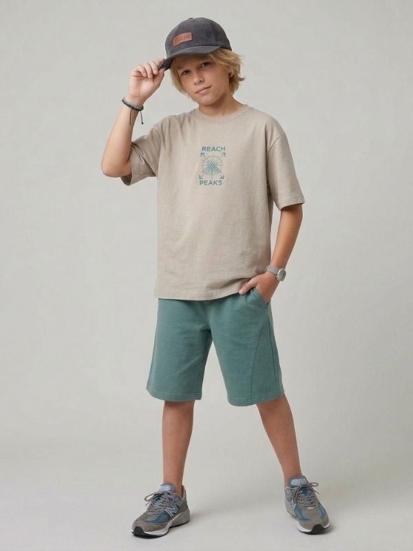 Erkek Çocuk Sırt Baskılı Oversize Tasarım T-shirt