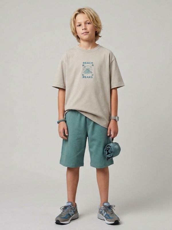 Erkek Çocuk Sırt Baskılı Oversize Tasarım T-shirt